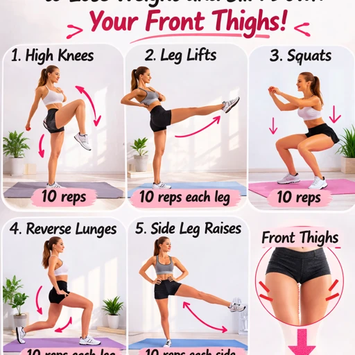 Perform these five leg exercises 10 times a day to lose weight and slim down your front thighs.